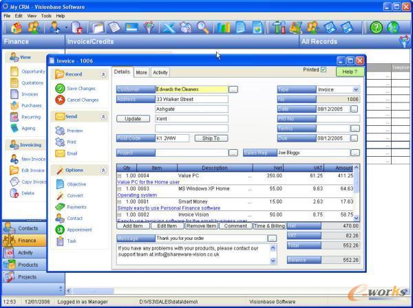 MyCRM的操作界面
